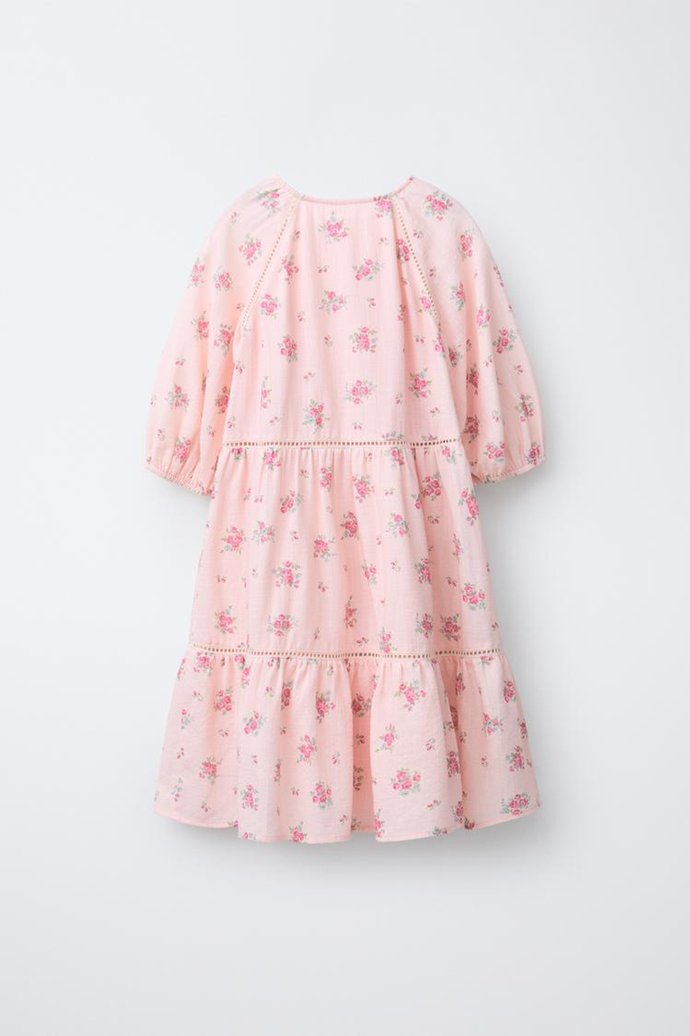 ZARA ПЛАТЬЕ С ЦВЕТОЧНЫМ УЗОРОМ, ПАСТЕЛЬНО-РОЗОВЫЙ
