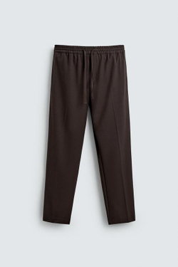 ZARA БРЮКИ-ДЖОГГЕРЫ КОМФОРТНОЙ ПОСАДКИ, ШОКОЛАДНЫЙ