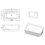 Ванна акриловая Azario LAGO GARDA 150х75 пристенная (AZ-6724-A2 L 15075)