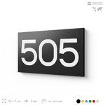 Номер на дверь 505, табличка на дверь для офиса, квартиры, кабинета, аудитории, склада, черная 120х70 мм, Айдентика Технолоджи