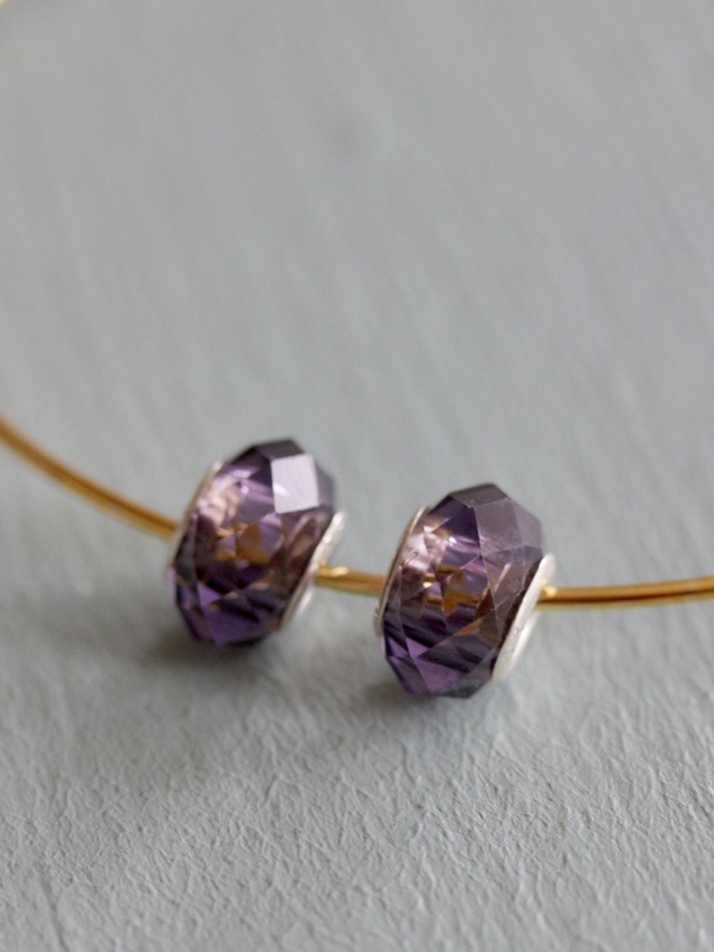 Бусина типа Пандора (Pandora) граненая фиолетово-лиловая