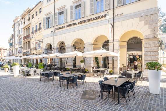 Зонт профессиональный Napoli Braccio 3х4 м, антрацит, слоновая кость