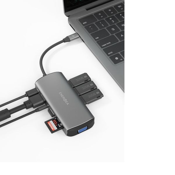 Адаптер Energea AluHub Max (11in1), Темно-серый | Gunmetal