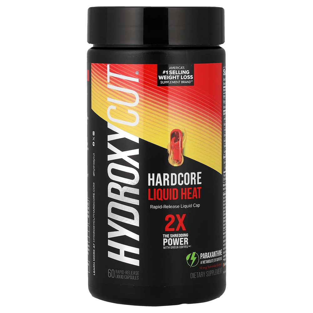 Hydroxycut, Hardcore Liquid Heat, 60 жидких капсул с быстрым высвобождением