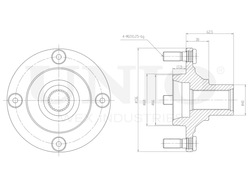 Ступица передняя (без ABS) UNIO HUB-20094