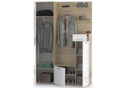 Модульная прихожая Лайн дуб серый craft K 002 PW / белый глянец пвх комплектация 1