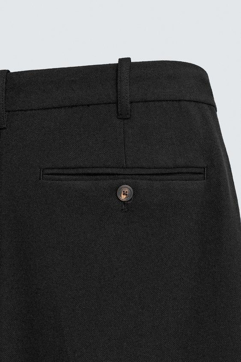 ZARA БРЮКИ ИЗ ФЛАНЕЛИ СО СКЛАДКАМИ, ЧЕРНЫЙ