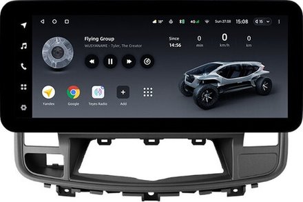 Магнитола для Nissan Teana J32 2008-2013 (монохромный экран, рамка 10) - Teyes LUX ONE ROUND монитор 12.3" 2K QLED на Android 10, CarPlay, 4G SIM-слот