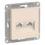 ATLASDESIGN РОЗЕТКА двойная компьютерная RJ45+RJ45, кат.5Е, механизм, БЕЖЕВЫЙ