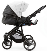 Детская коляска Adamex Lanti Deluxe 2 в 1 LN-SD01 (БЕЛ.КОЖА + ЧЕРН. КОЖА)