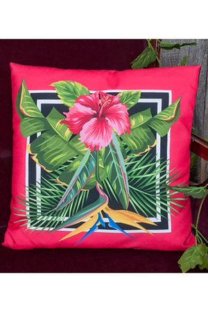 Подушка декоративная Тропическая розовая