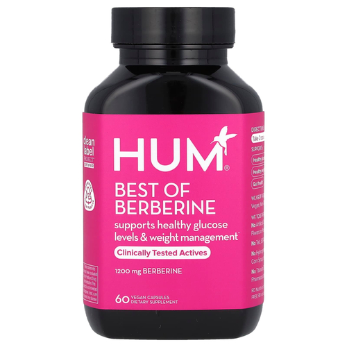 HUM Nutrition, Best of берберин, 60 веганских капсул (600 мг в 1 капсуле)