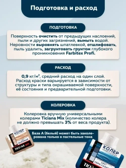 Фактурная краска для стен Textura 15 кг FARBITEX PROFI, универсальная краска для декоративной отделки стен и создания рельефа