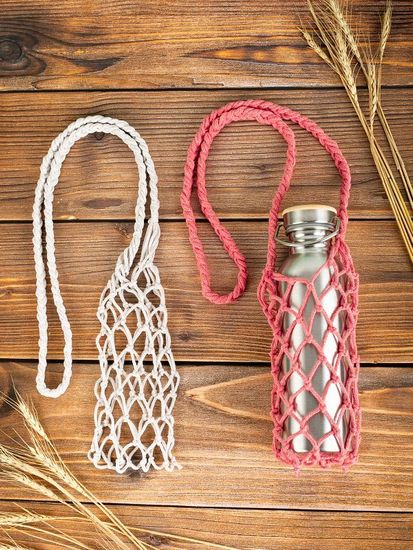 Авоська для бутылки, персиковая