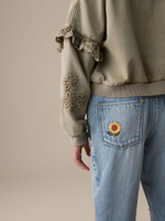 Джинсы с вышивкой для девочки Next E49-514, Голубой