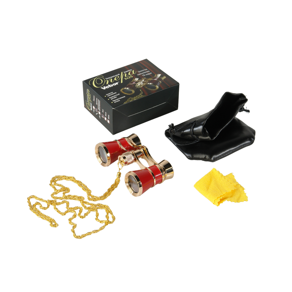 Бинокль БГЦ 3*25 D07(красный с цепочкой)