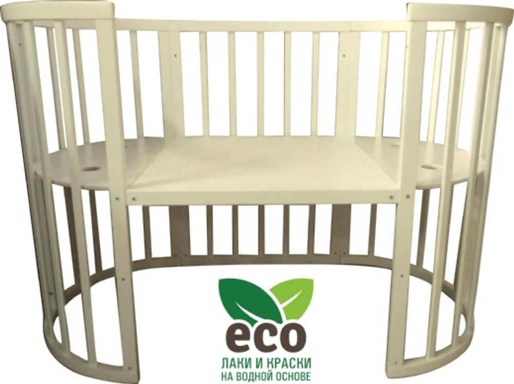 Детская кровать "Соня 04" ОВАЛЬНАЯ 8 в 1 Маятник СЛОН КОСТЬ (75*125)