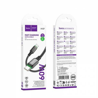 Hoco X127 Exceed 60W зарядный дата кабель Type-C на Type-C