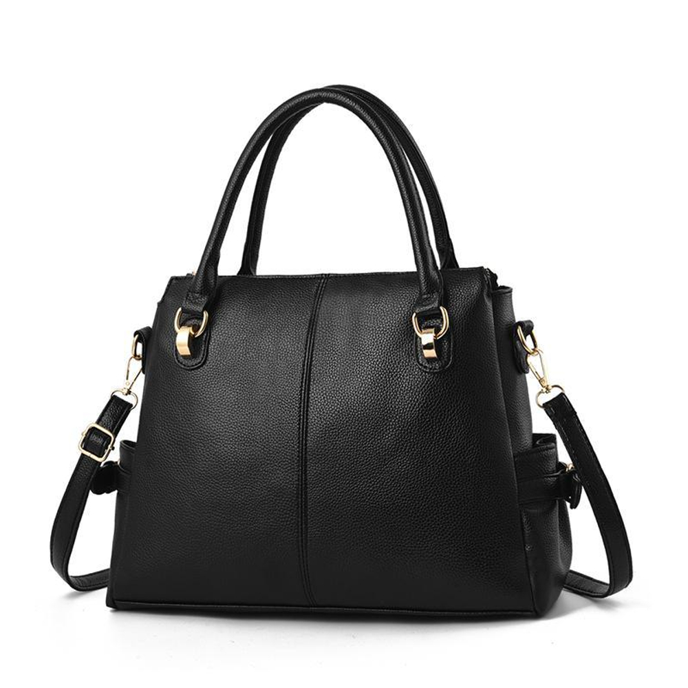 Стильная женская повседневная чёрная сумочка из экокожи Dublecity 7588-1