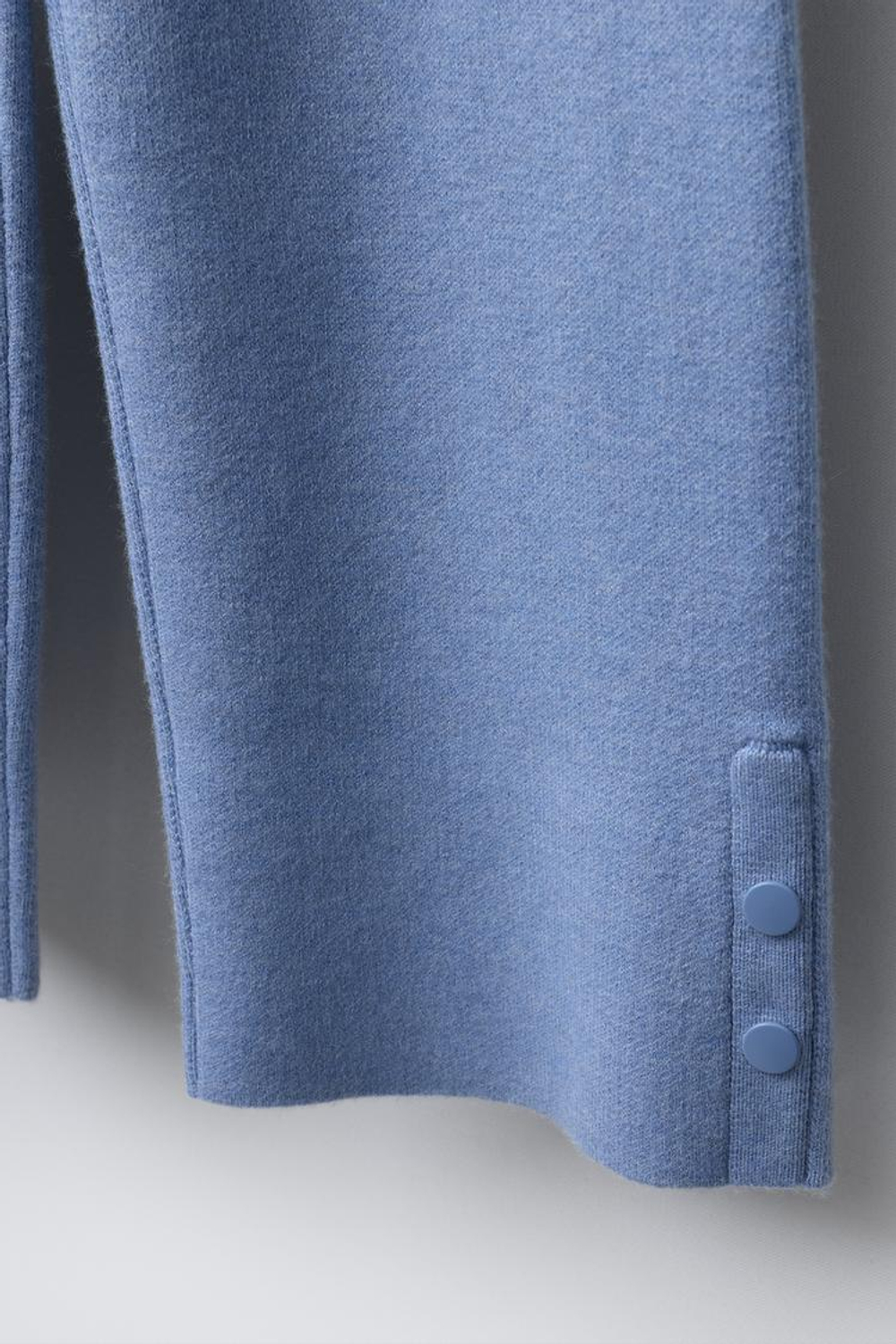 ZARA ТРИКОТАЖНЫЕ БРЮКИ WIDE LEG, ЛИНЯЛЫЙ СИНИЙ