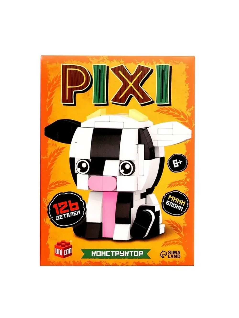 Конструктор блочный «PIXI. Коровка», животные, мини блоки, 1