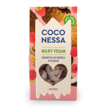 СФ Конфеты кокосовые "С малиной", Coconessa, Milky Vegan, 90г