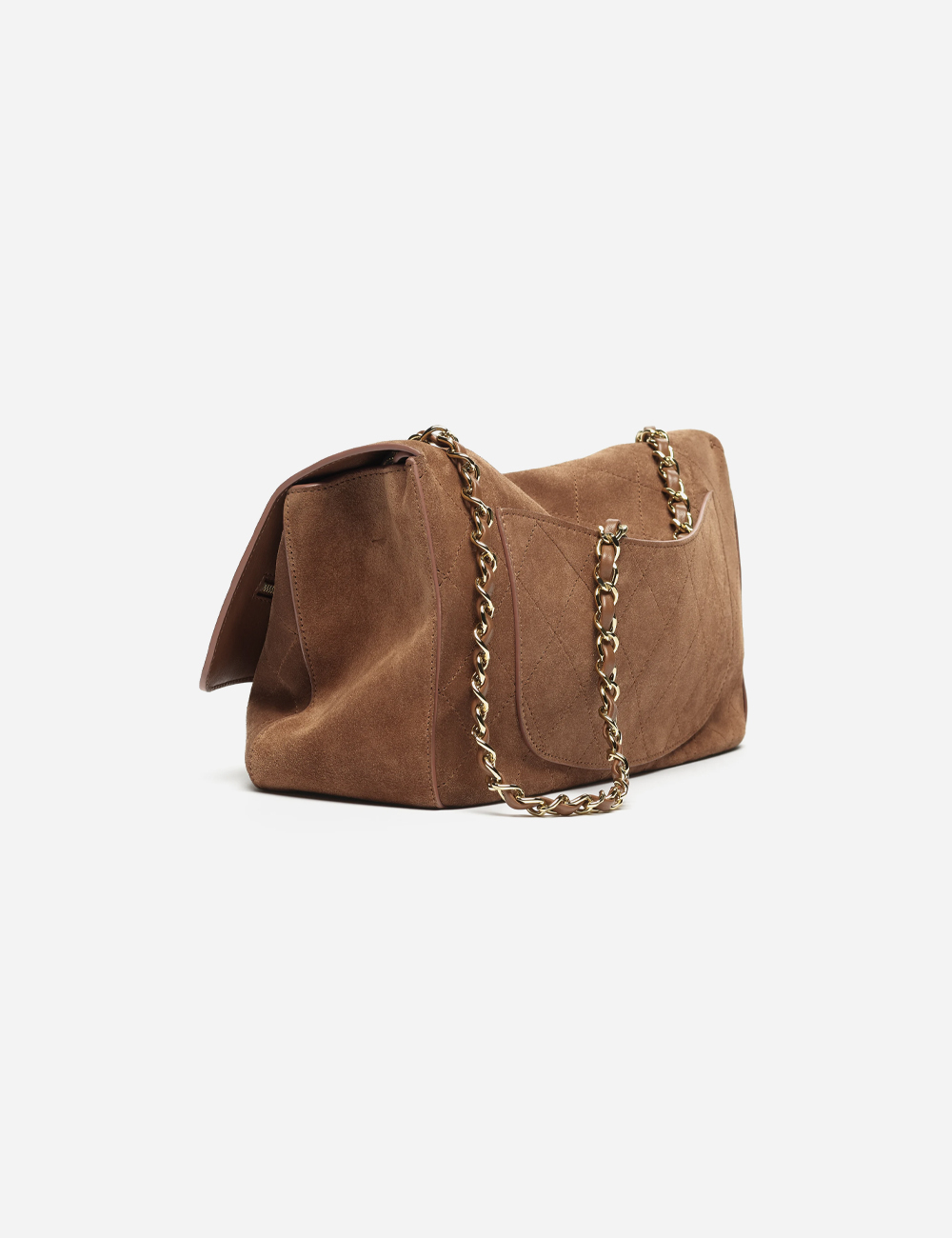 Сумка Chanel Maxi Flapbag Suede Calfskin & Gold Metal "Camel"