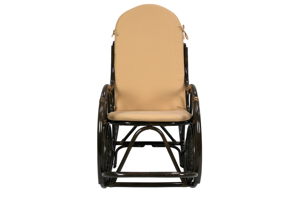 Кресло -качалка Сантьяго арт.CV-SB10 (1кор.+мягк.эл.) каркас коричневый, сиденье бежевое)