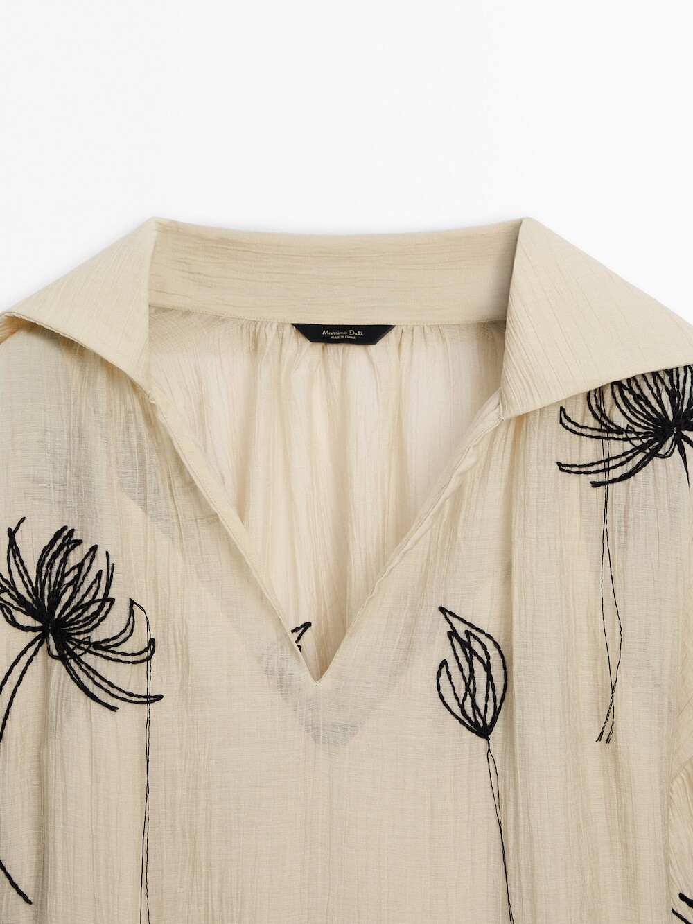 Massimo Dutti Платье с вышивкой и принтом, жженый