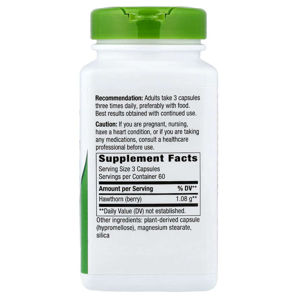 Nature's Way, Ягоды боярышника, 180 веганских капсул (360 мг на капсулу)