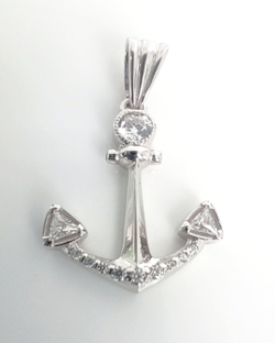 Подвеска "Эстерелла", родированная, серебро 925 пробы, с фианитом/Ф