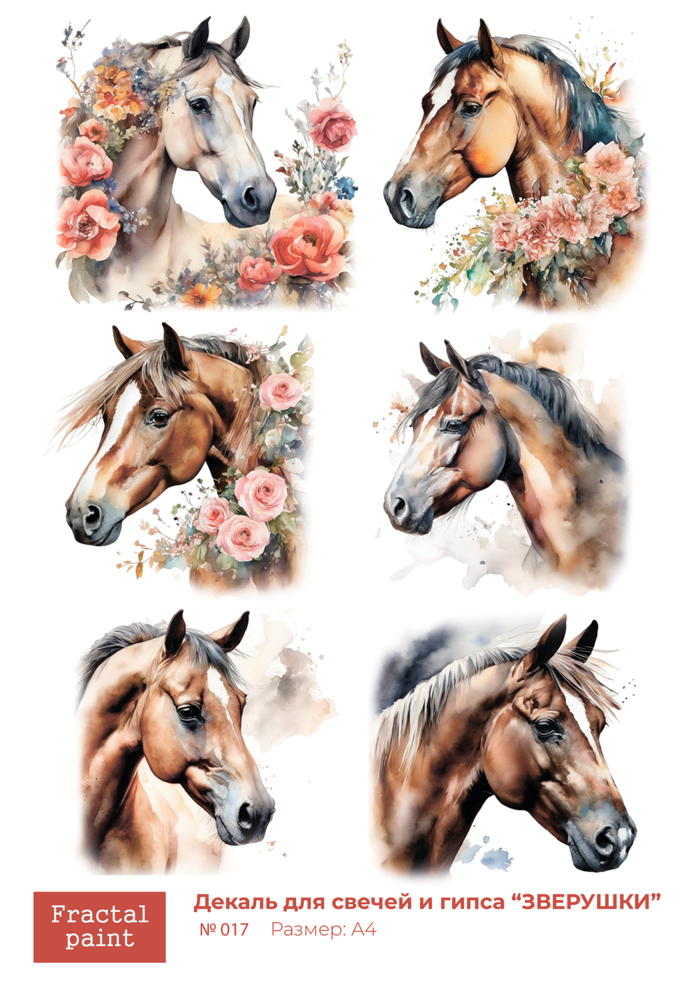Трансфер переводной - декаль для свечей и гипса зверушки 017