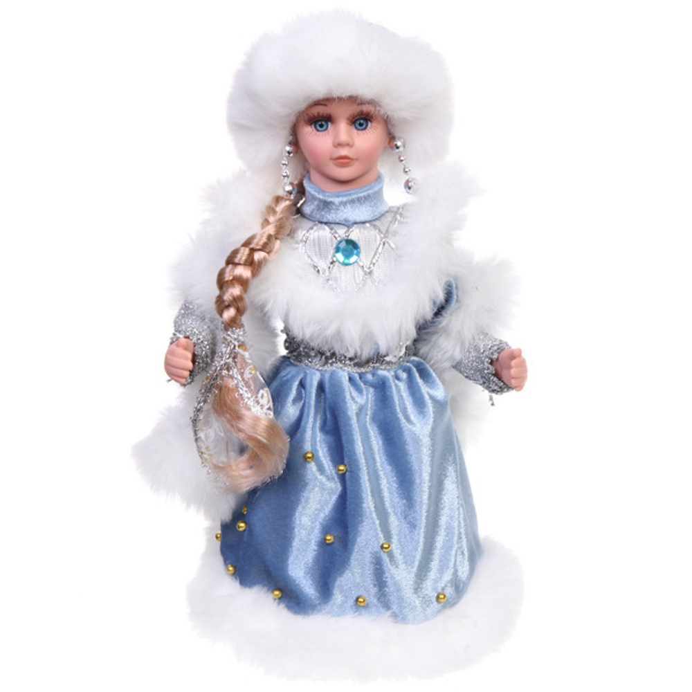 Снегурочка «Волшебный праздник» 30 см в голубой шубке