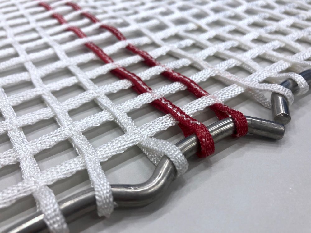 Усиленная прошиванием профессиональная плетёная батутная сетка из волокон полиэфира