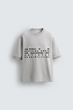 ZARA ТОЛСТОВКА С КОМБИНИРОВАННЫМИ ПРИНТАМИ, ЦВЕТ ЛЬДА