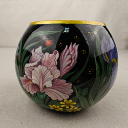 Вазочка с ручной росписью Палех "Ирисы"