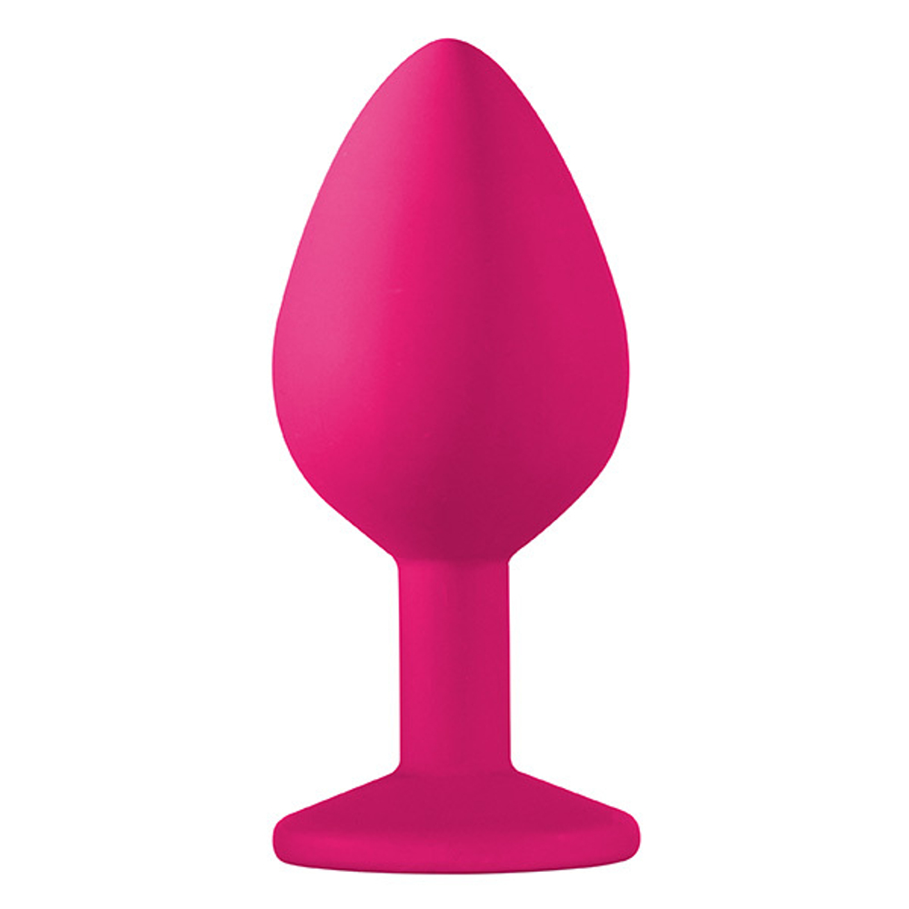 Анальная пробка 8,5см Lola Games Emotions Cutie Medium Pink black crystal 4012-01Lola