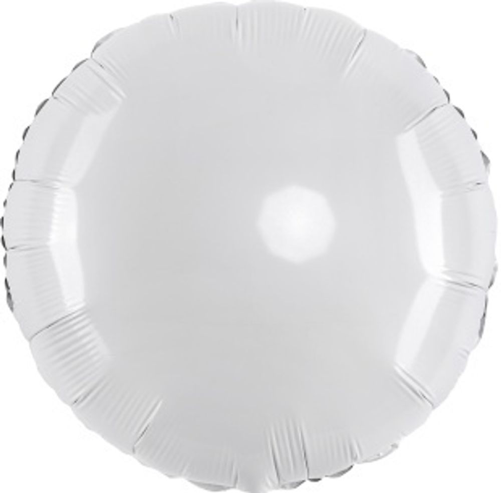 F Шар (18''/46 см) Круг, Белый(БГ-15)