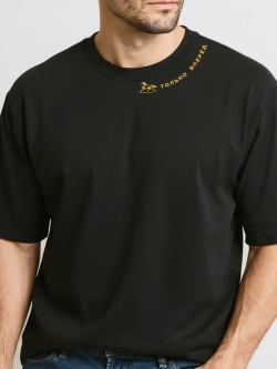 Футболка с принтом лошадь черная оверсайз турецкий трикотаж