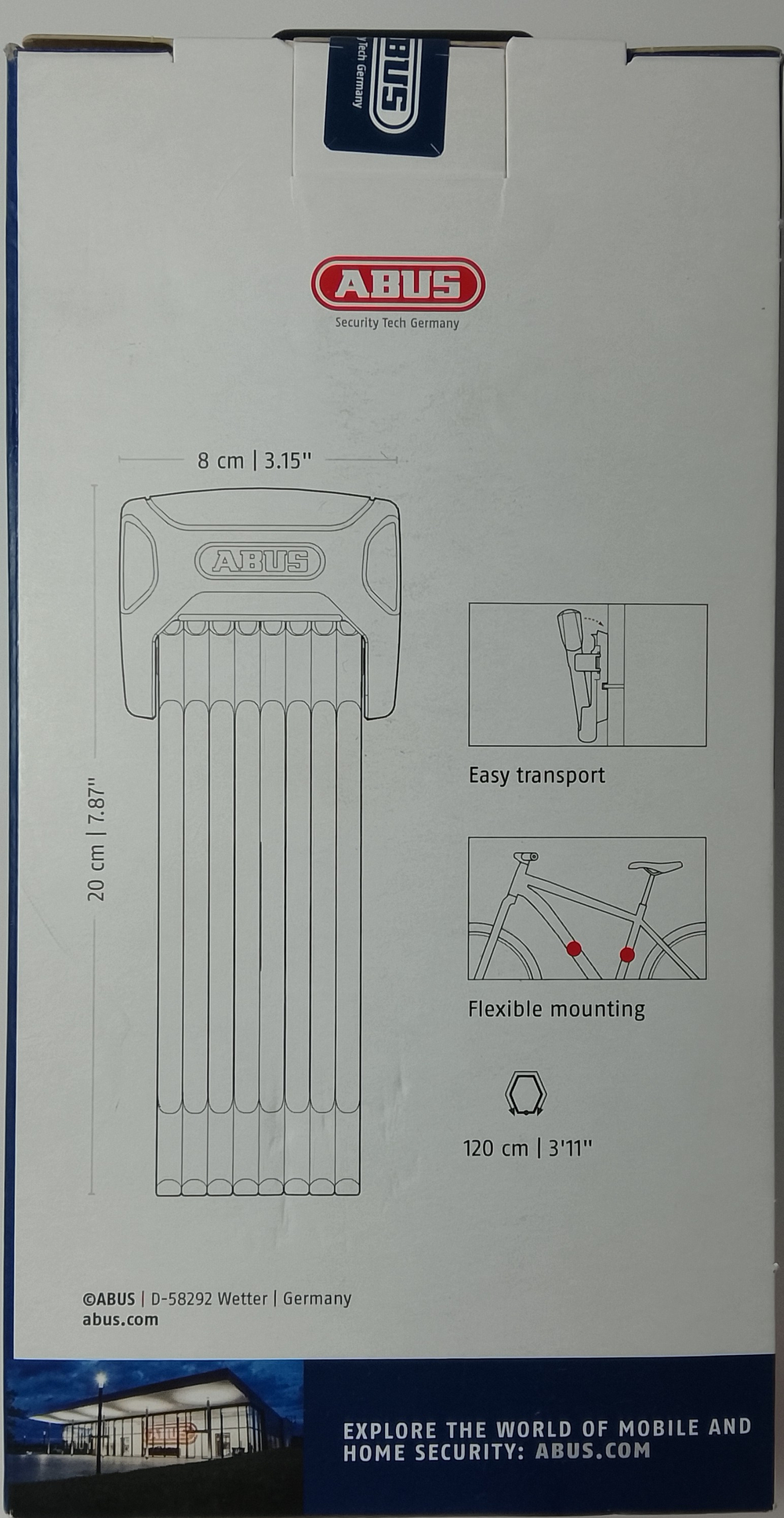 Замок ABUS 6000K/90 Черный SH BORDO Big