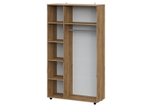 Шкаф для одежды распашной с полками и штангой 4 створки Дуб Золотой/Графит 158х46х210 см