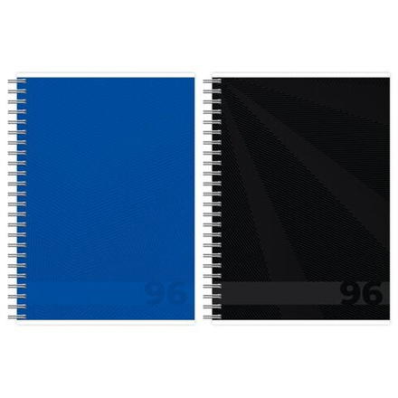 Тетрадь А4  96л кл. гребень Academy Style "Синий, черный" твин.УФ-лак
