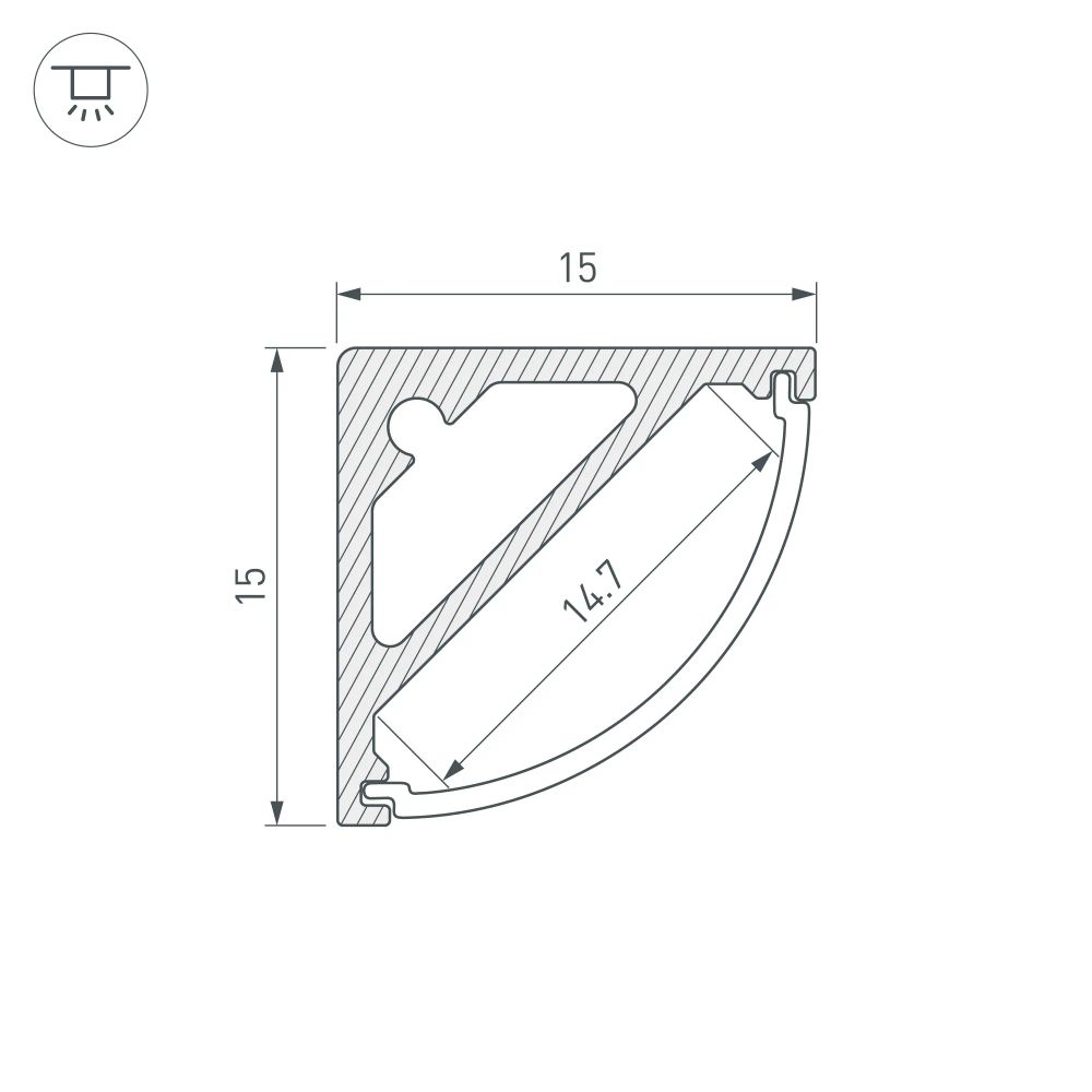 Профиль SL-KANT-H15-3000 ANOD (Arlight, Алюминий) 036043