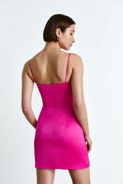 Платье мини из сатина