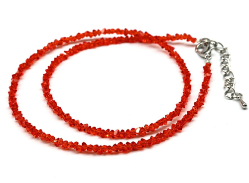 Чокер на шею женский из циркона огранка 2 мм. цв. алый, 40 см