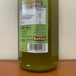 Оливковое масло BASSO Non Filtrato (нефильтрованное) Extra Virgin 1 литр Италия