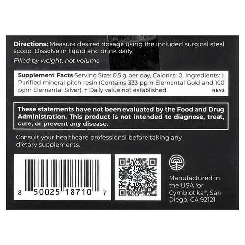 Cymbiotika, Shilajit Live Resin®, 15 г (0,53 унции)