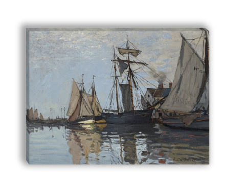 "Корабли в порту Онфлер", Моне, Клод, картина (репродукция)