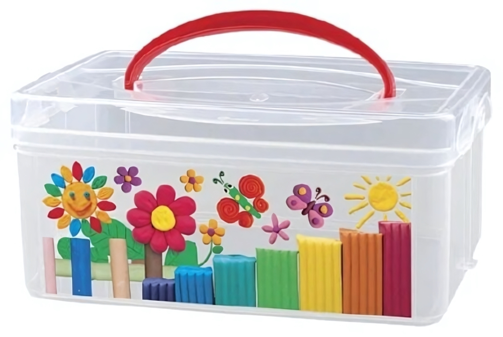 Контейнер универсальный с ручкой и декором для хранения «Колор», 24,5*16*10,8 см, 3л