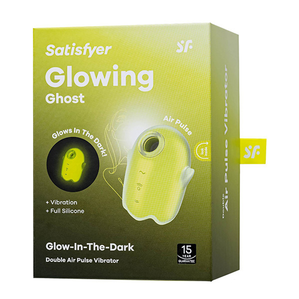 Желтый люминесцентный вакуум-волновой стимулятор клитора 8,4см Satisfyer Glowing Ghost